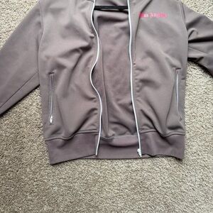 Palm Angels Taupe Jacket with Pink Accents